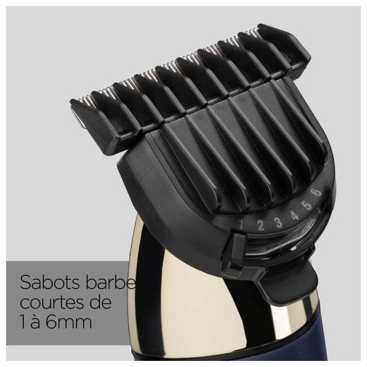 Tondeuse a barbe sans fil - BABYLISS - T992E Super-X Metal - Autonomie 5 h - Edition Gold & Navy