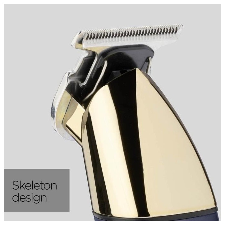 Tondeuse a barbe sans fil - BABYLISS - T992E Super-X Metal - Autonomie 5 h - Edition Gold & Navy