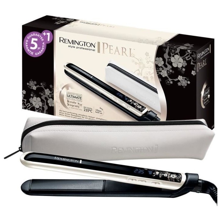 Remington S9500 Fer a Lisser, Lisseur Pearl Plaques Souples Advanced Ceramic XL avec Eclats de Perles, Cheveux Brillants Remington S9500 Fer a Lisser, Lisseur Pearl Plaques Souples Advanced Ceramic XL avec Eclats de Perles, Cheveux Brillants