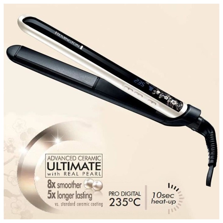 Remington S9500 Fer a Lisser, Lisseur Pearl Plaques Souples Advanced Ceramic XL avec Eclats de Perles, Cheveux Brillants Remington S9500 Fer a Lisser, Lisseur Pearl Plaques Souples Advanced Ceramic XL avec Eclats de Perles, Cheveux Brillants