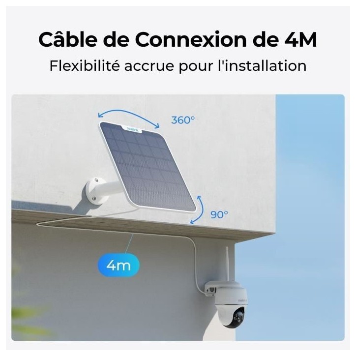 Panneau solaire - REOLINK - SR3 - 5,8 W - Blanc Panneau solaire - REOLINK - SR3 - 5,8 W - Blanc