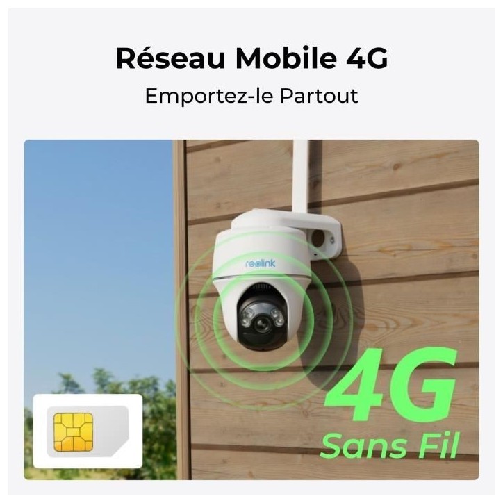Caméra extérieure - REOLINK - G430 - Panneau solaire - Blanc
