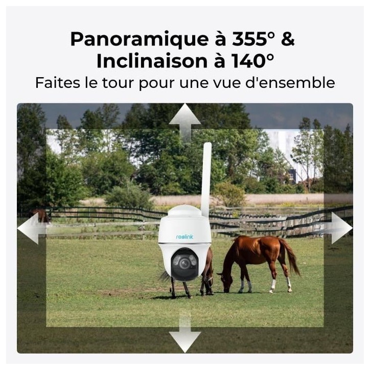 Caméra extérieure - REOLINK - G430 - Panneau solaire - Blanc