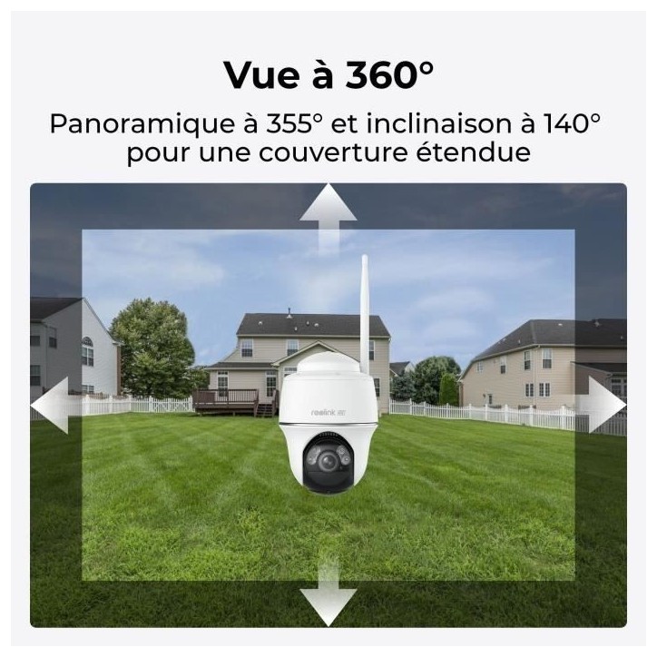 Caméra extérieure - REOLINK - B440 - Panneau solaire - Blanc