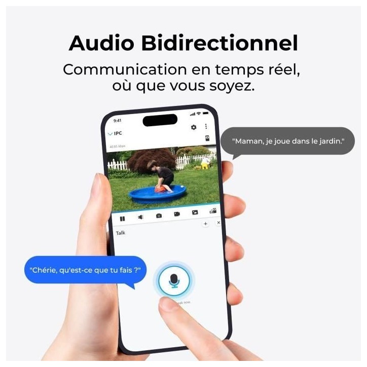 Caméra extérieure - REOLINK - B440 - Panneau solaire - Blanc