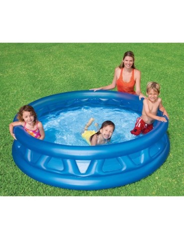 Piscine gonflable ronde Soft Side Pool pour enfant et famille - INTEX - 188x46cm - Capacité 666L - Bleu
