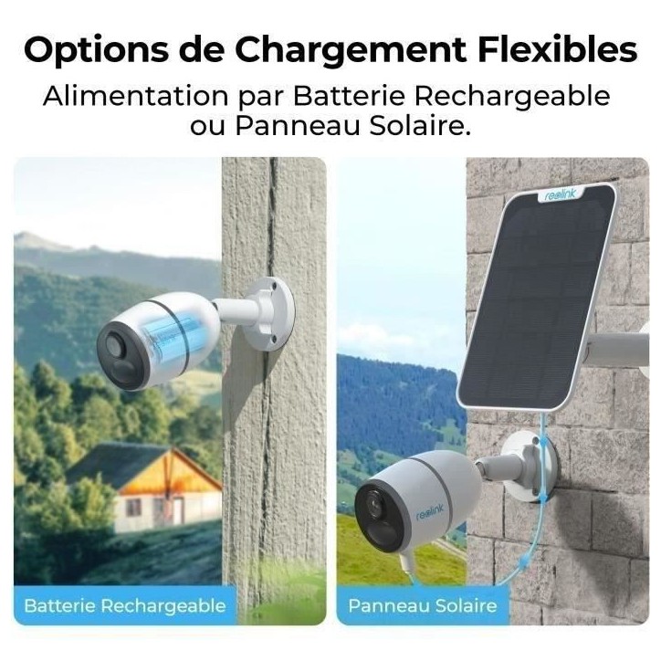 Caméra extérieure - REOLINK - G330 - Panneau solaire - Blanc