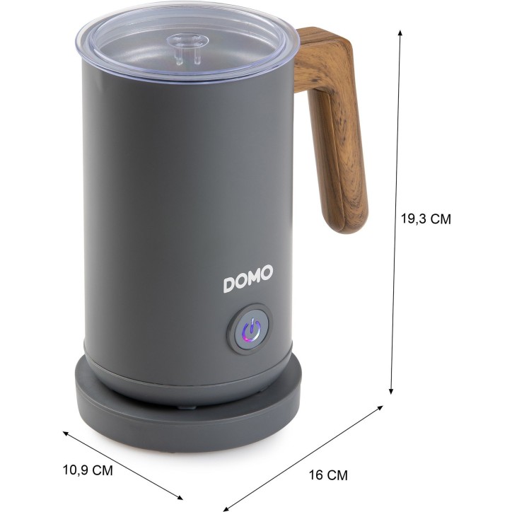 Mousseur a lait - DOMO - DO745MF - 500 W - 150 ml - Socle 360° - Gris/Bois