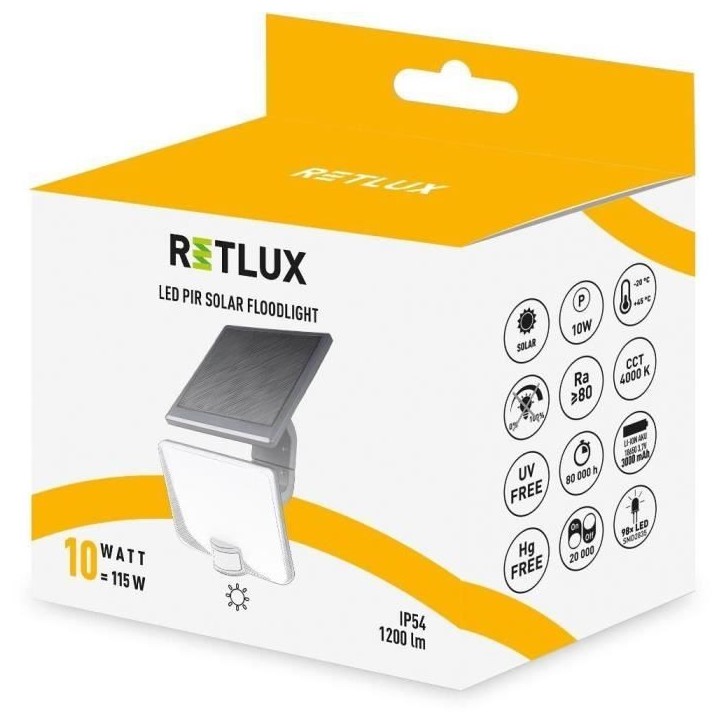 Projecteur LED avec détecteur de mouvement - RETLUX - RSL 258